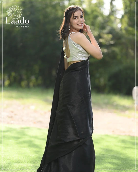 Black Viscose Saree
