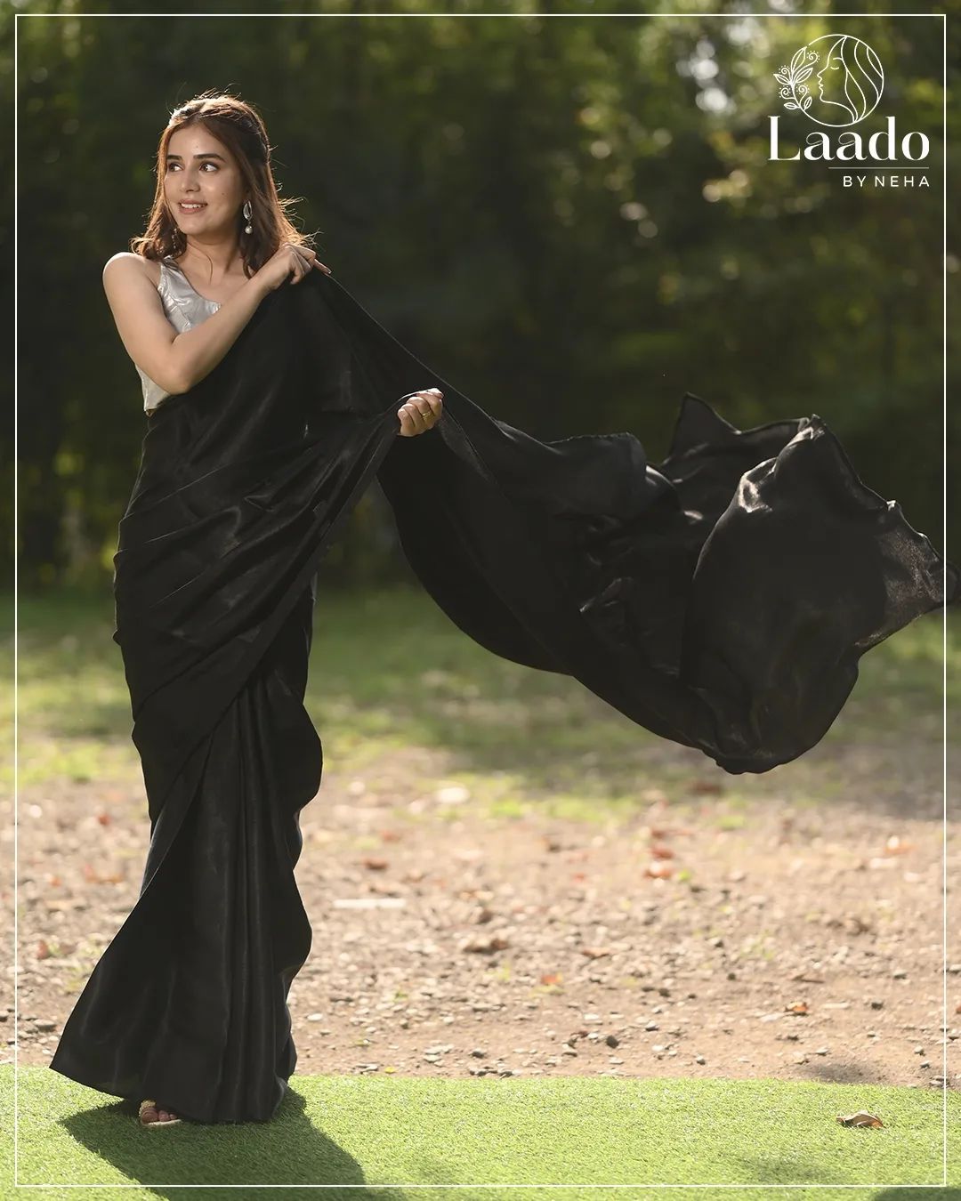 Black Viscose Saree