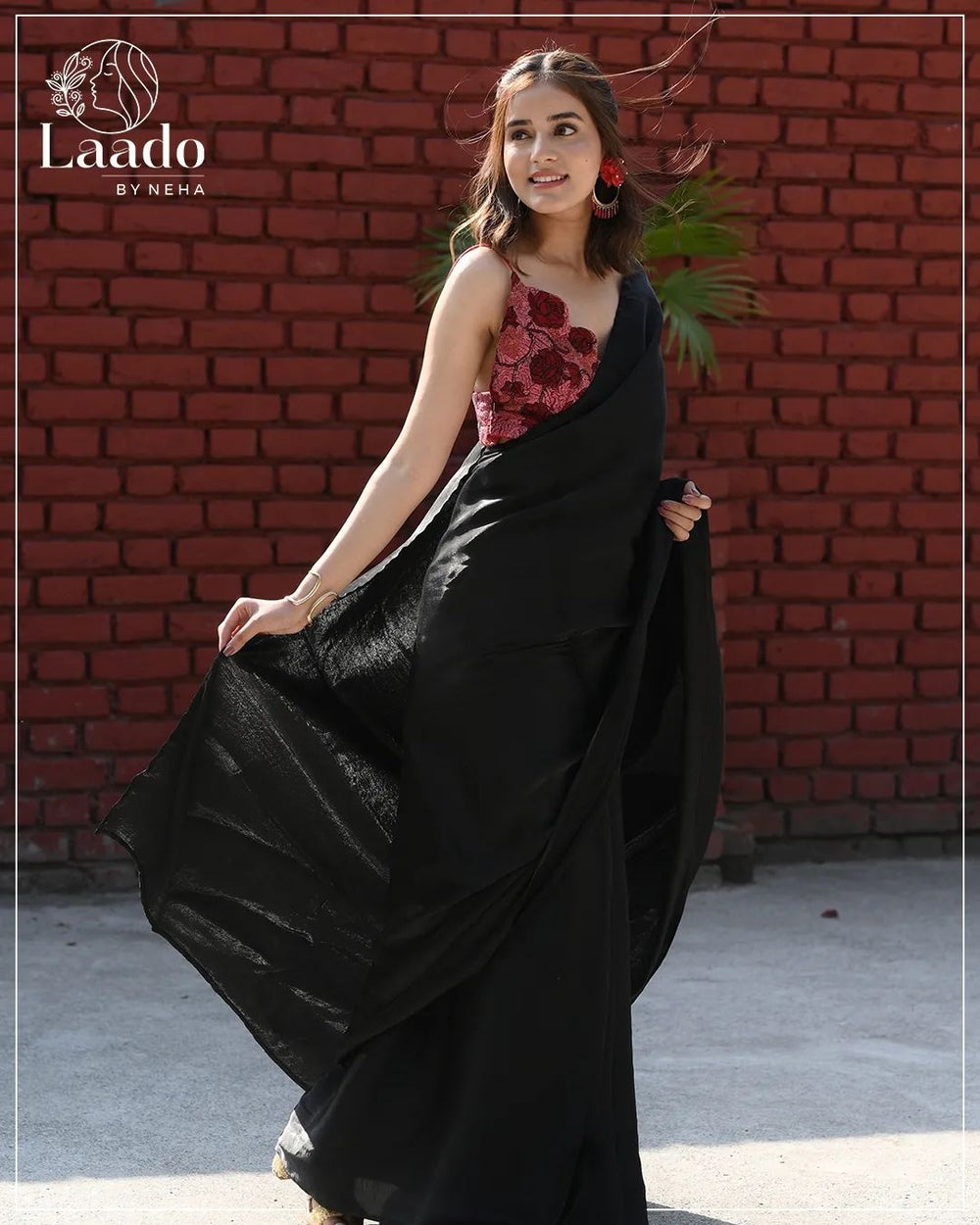 Black Viscose Saree