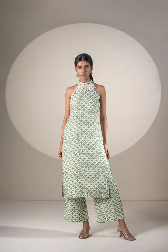 Designer Green 2 piece Coord Set