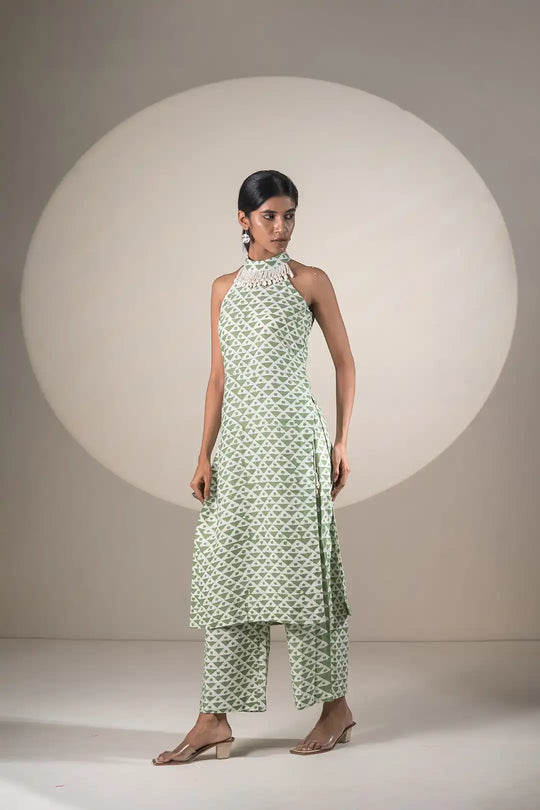 Designer Green 2 piece Coord Set