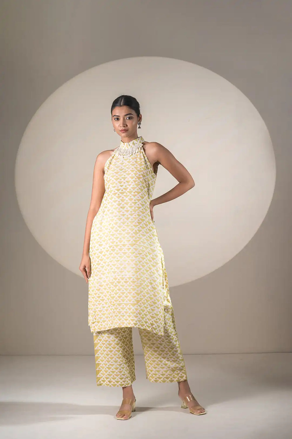 Yellow Coord Set with Bell Bottom Style Pants