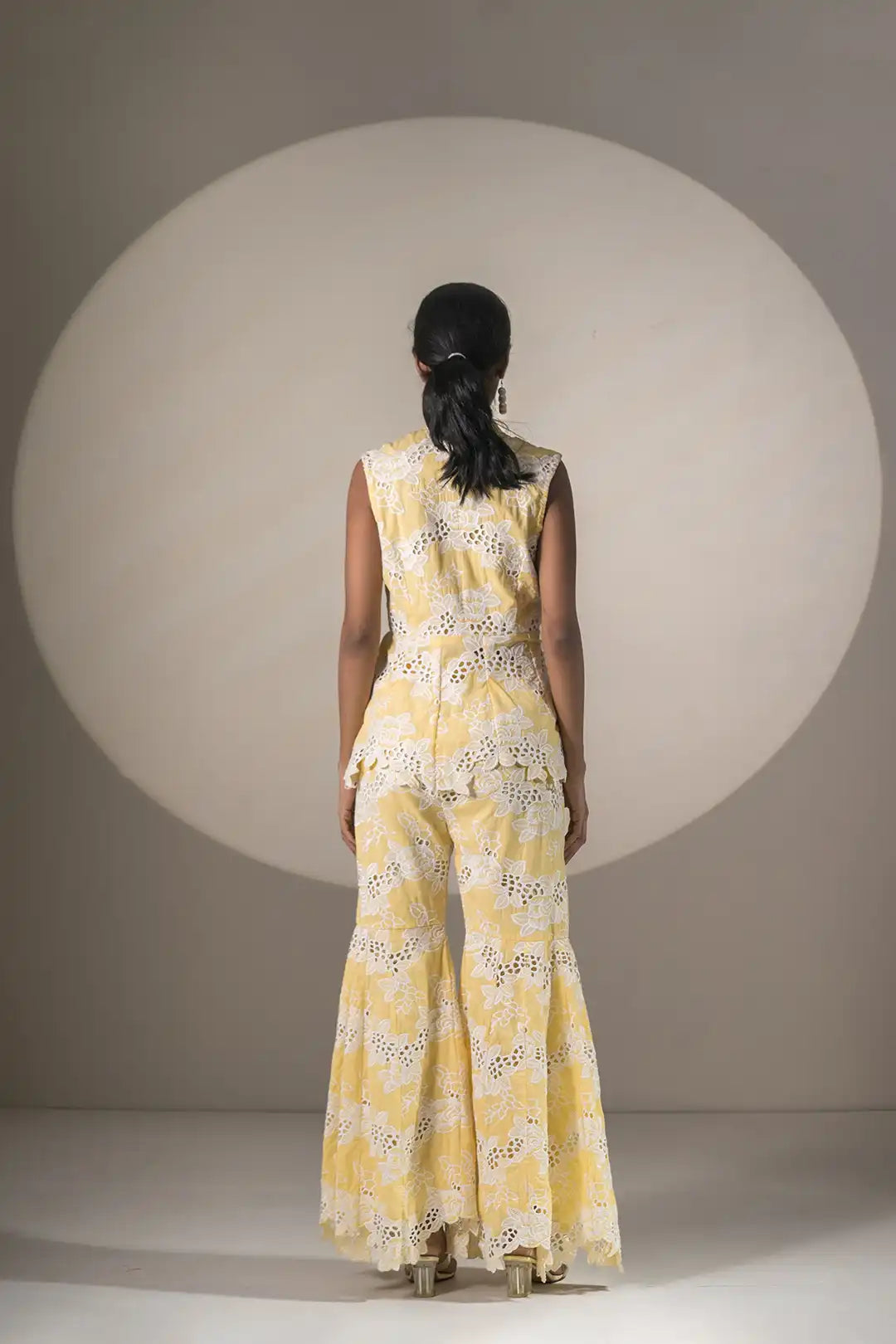 Yellow Coord Set with Bell Bottom Style Pants