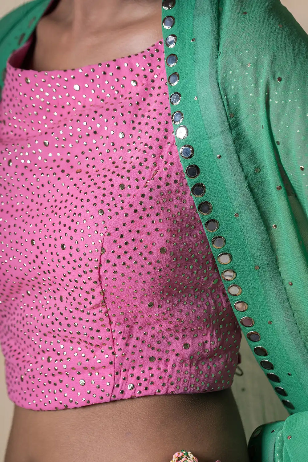 Designer pastels shades choli with kaalidar plazo