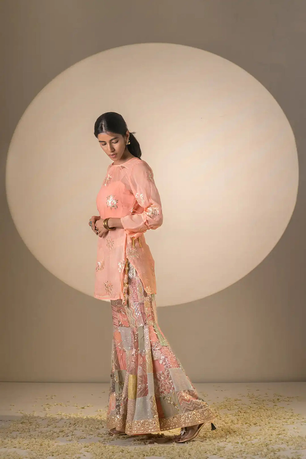 Multi color organza & silk pakiza suit