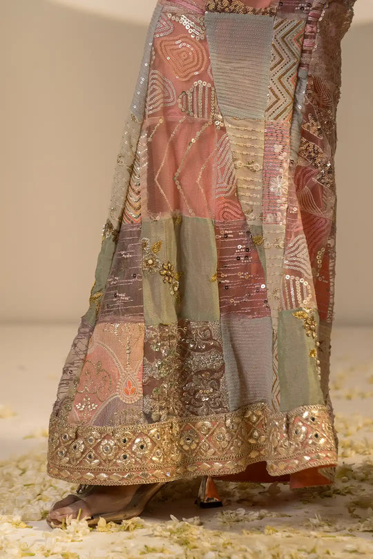Multi color organza & silk pakiza suit