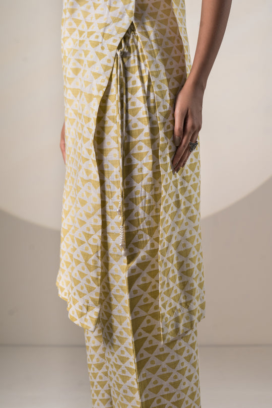 Designer Yellow 2 piece Coord Set
