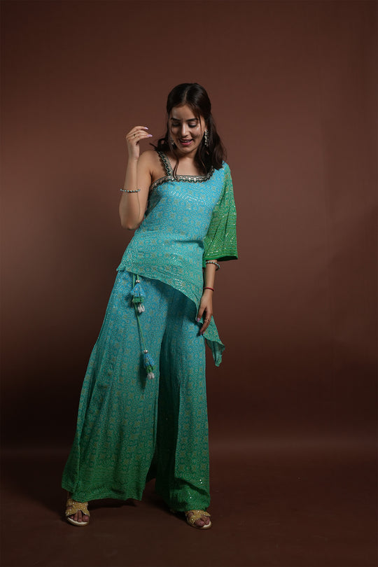 Georgette Embroidered Sharara