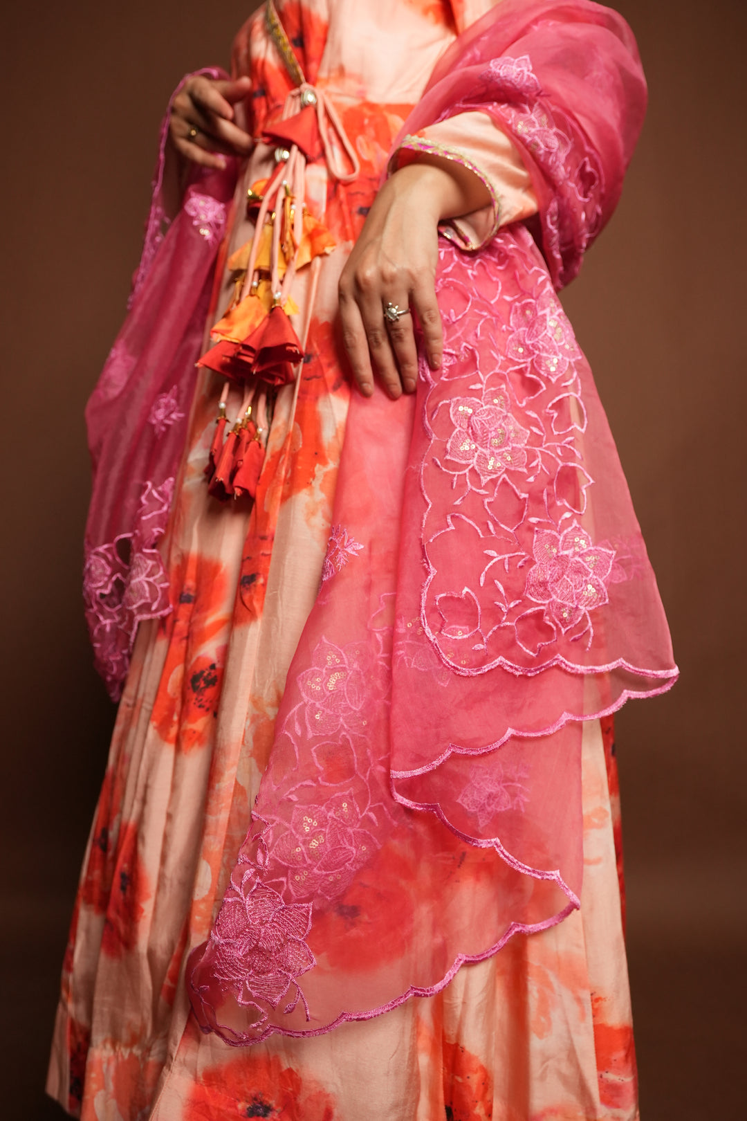 Orange Angrakha suit