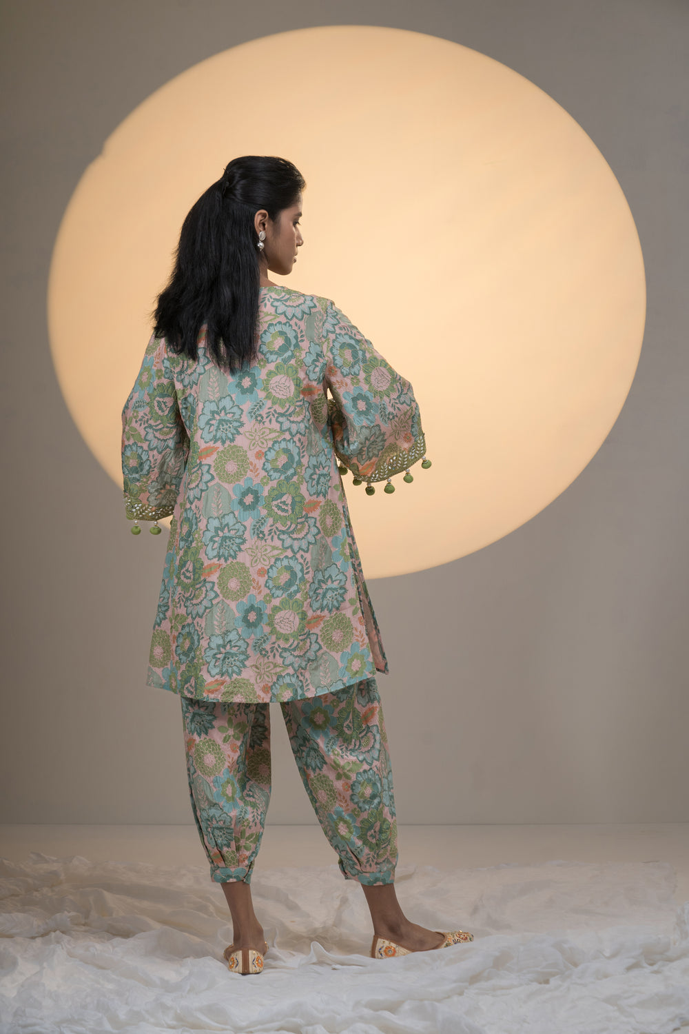 Green Viscous Crepe Coord Set