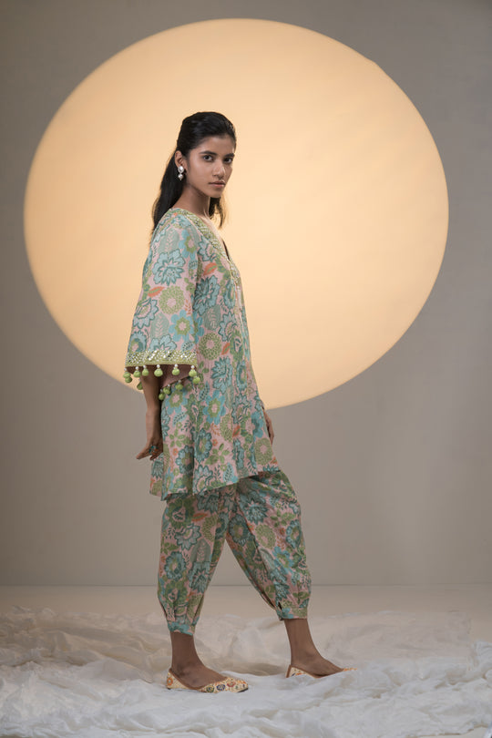 Green Viscous Crepe Coord Set