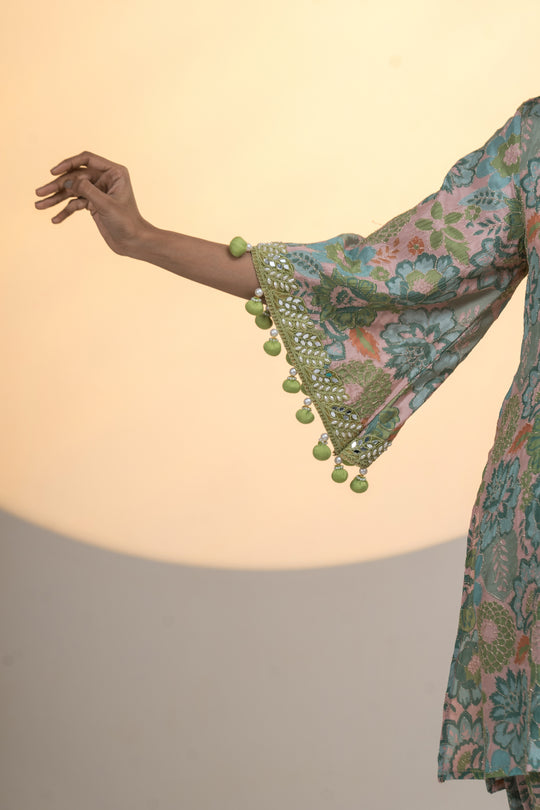 Green Viscous Crepe Coord Set