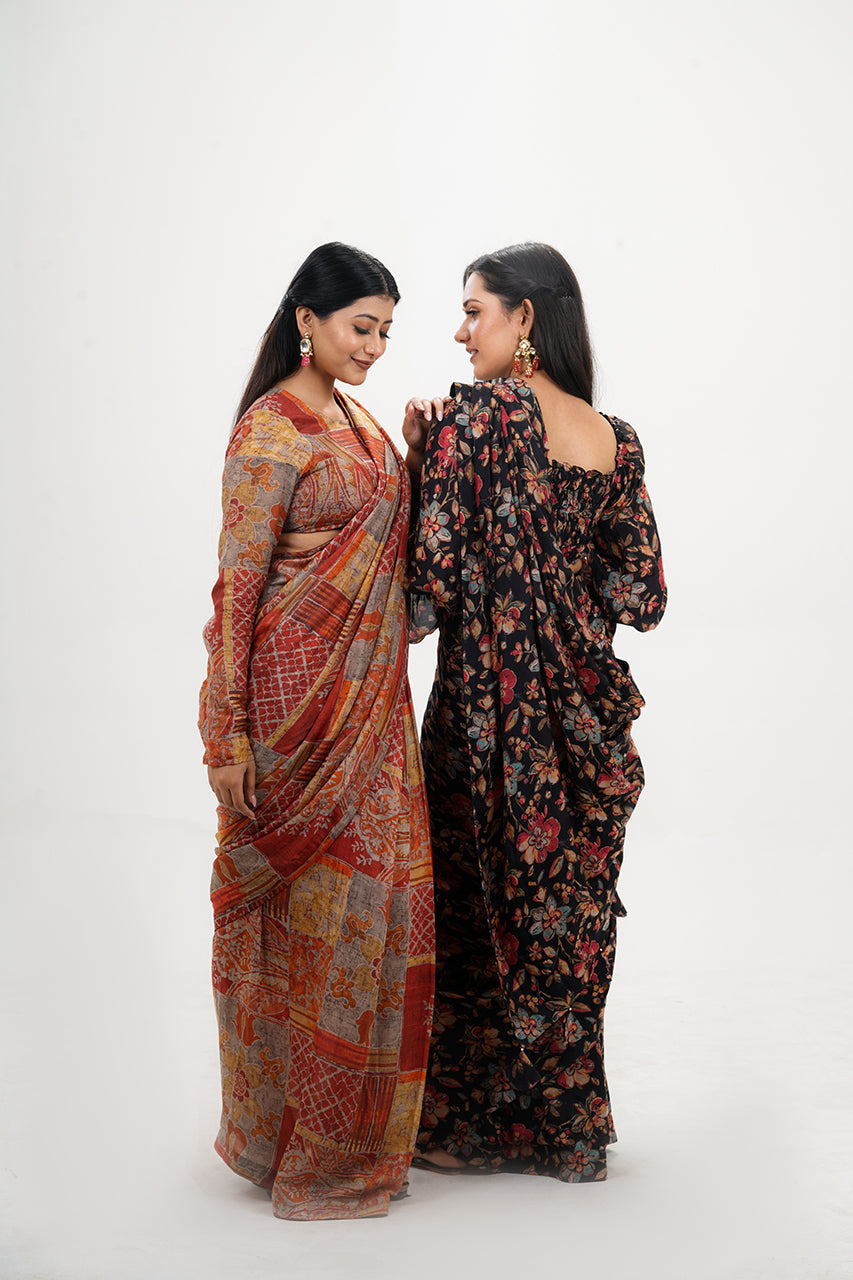 Pure Muslin Digital Printed Dhoti Style Saree