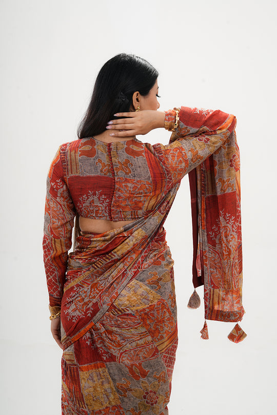 Pure Muslin Digital Printed Dhoti Style Saree