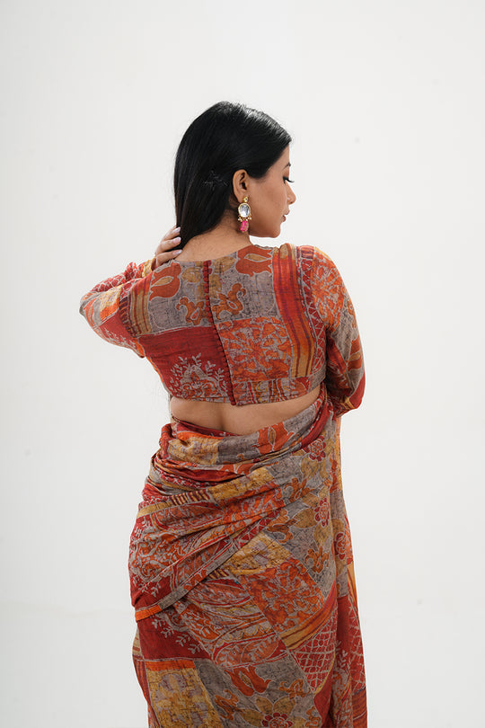 Pure Muslin Digital Printed Dhoti Style Saree