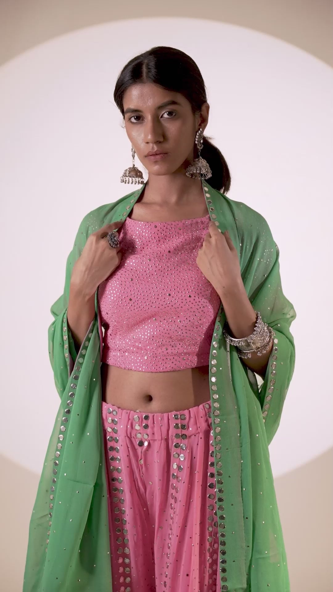 Designer pastels shades choli with kaalidar plazo